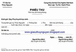 Phiếu Thu Học Phí Học Thêm